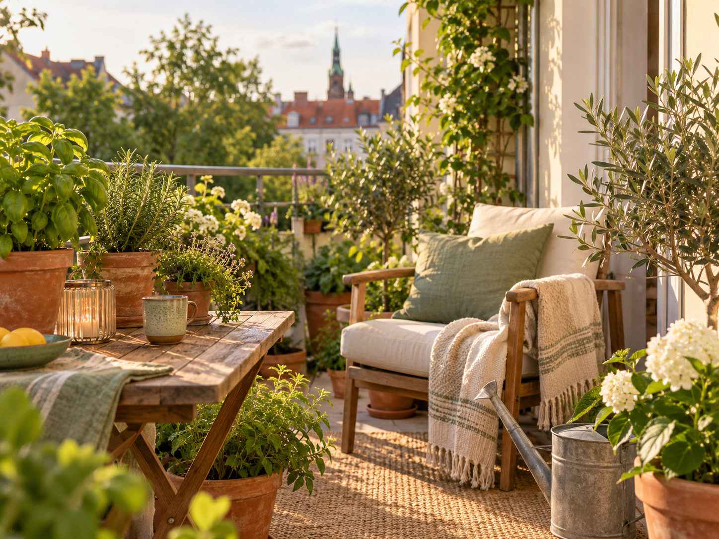 Sonnige Kräuteroase auf dem Balkon